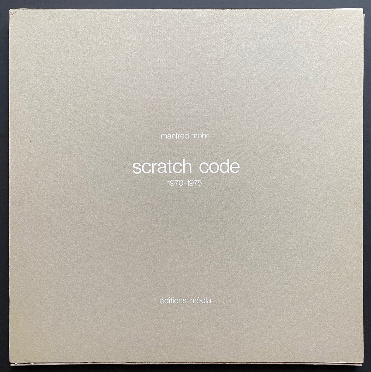 Manfred Mohr: scratch code portfolio cover